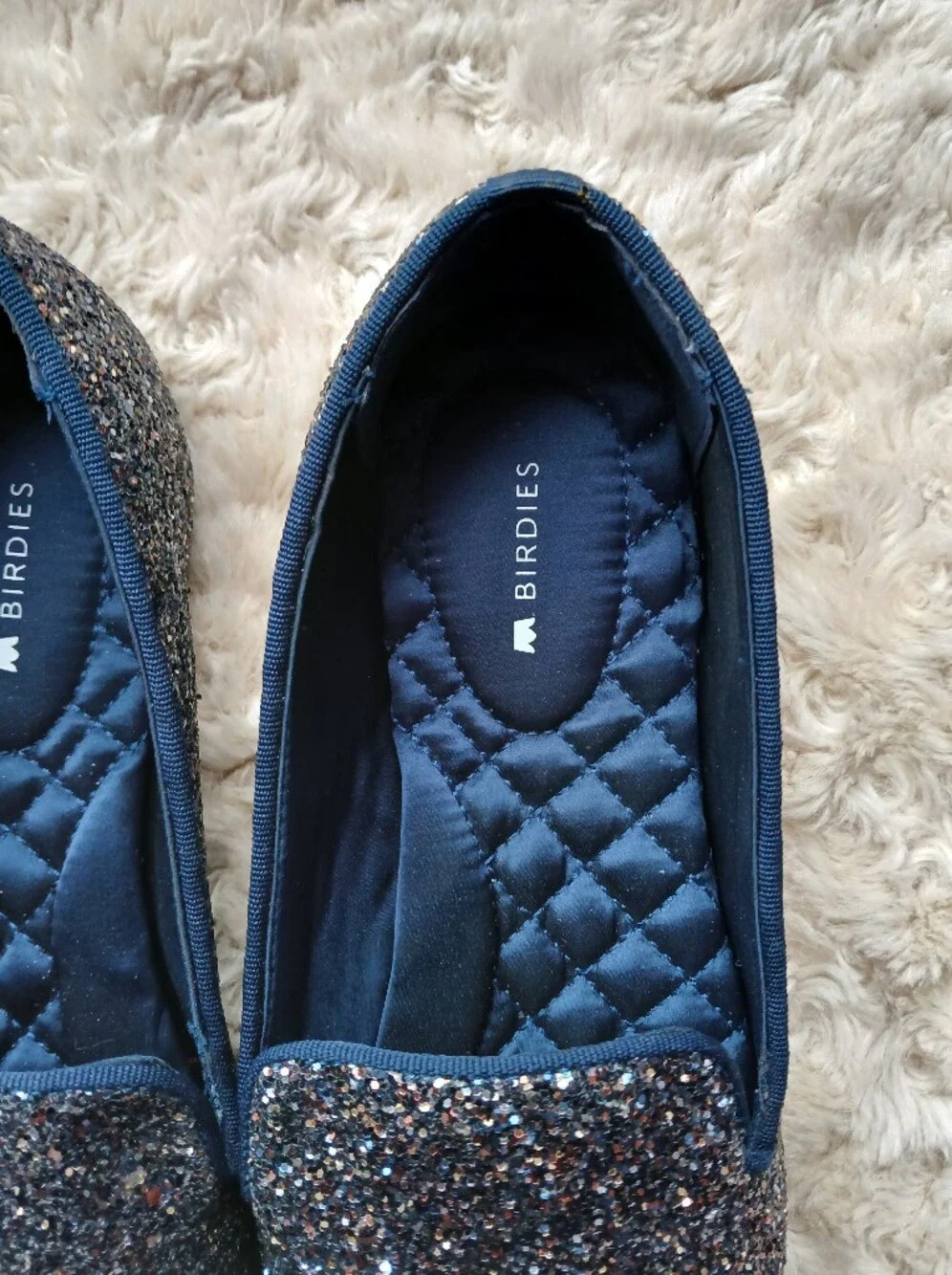 💎 BIRDIES Women’s Shoes The Starling Slipper Flats Galaxy Glitter Multicolor